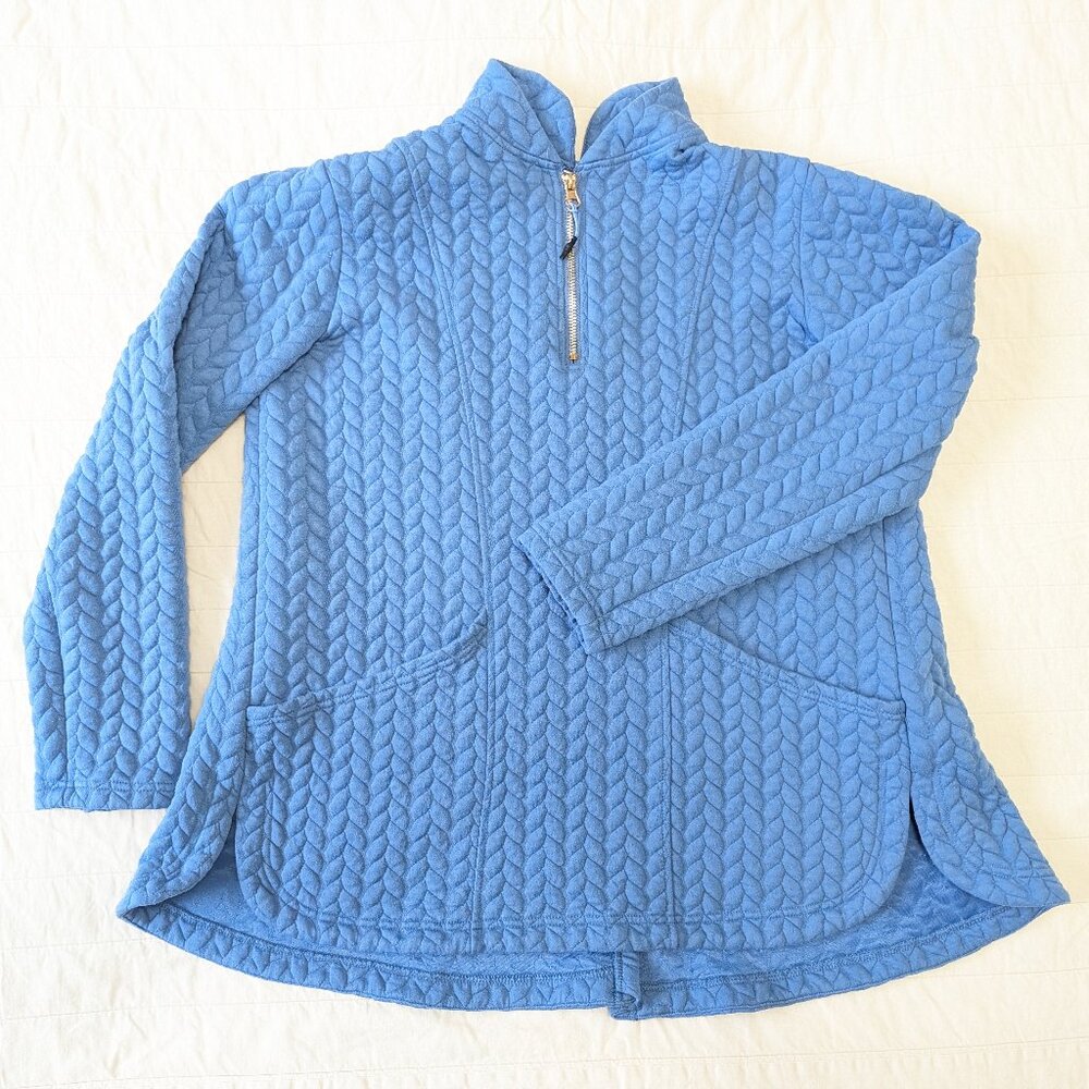 Silverts Easy Dressing Open Back Half Zip Track Suit Top ocean blue size L